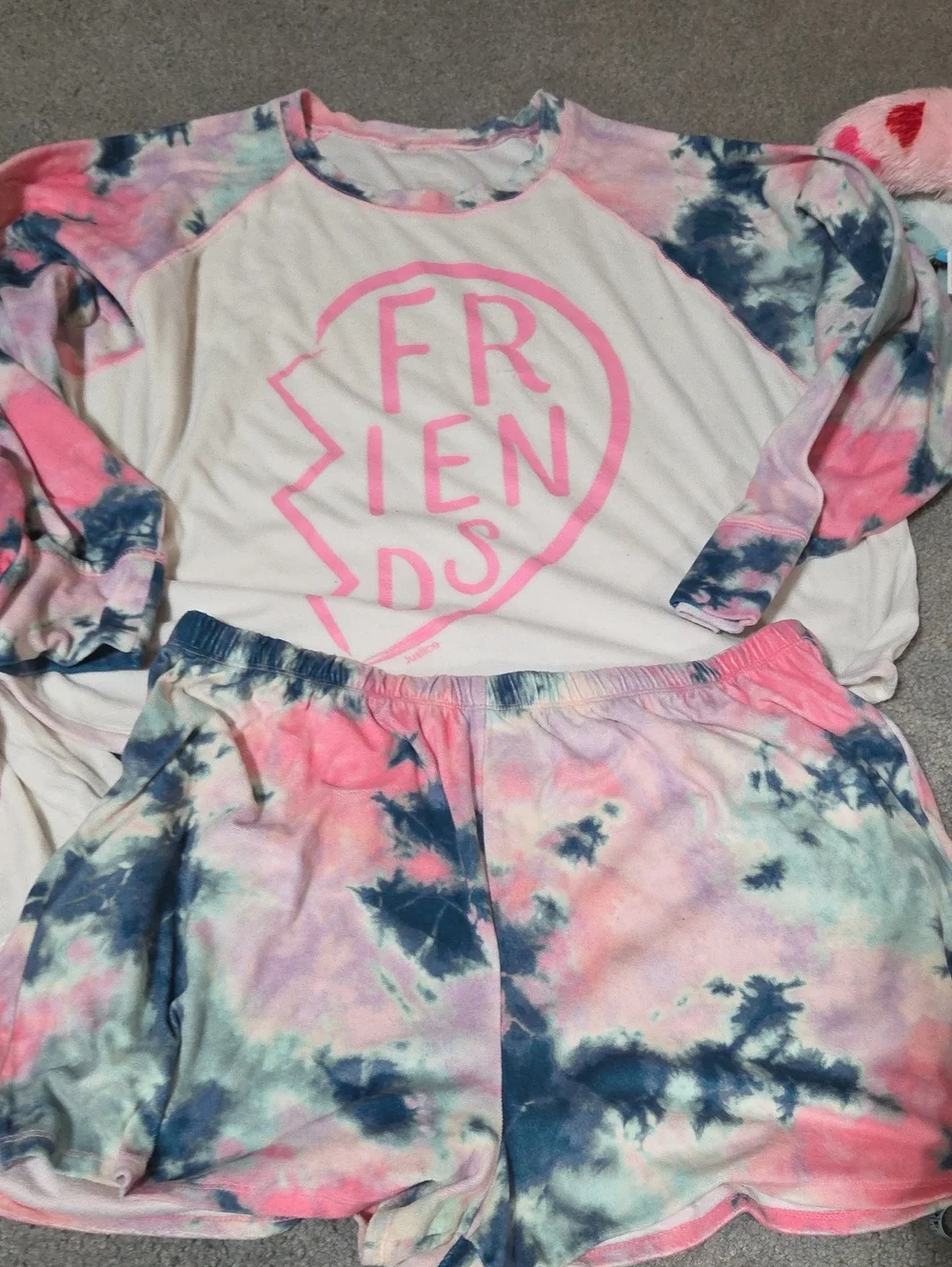 Plus 20/22 Justice Tie-Dye 'Best' & 'Friends' Pajama Sets -womans 14/16